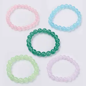 Natural Jade Beaded Stretch Bracelet