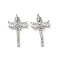 Brass Micro Pave Clear Cubic Zirconia Pendants