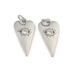 Brass Micro Pave Clear Cubic Zirconia Pendants