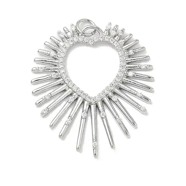 Brass Micro Pave Clear Cubic Zirconia Pendants