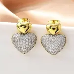Brass Micro Pave Clear Cubic Zirconia Stud Earrings