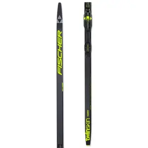 Fischer TWIN SKIN SUPERIOR STIFF SET + BDG RACE CLASSIC Běžecké lyže s podporou stoupání skin, tmavě šedá, velikost