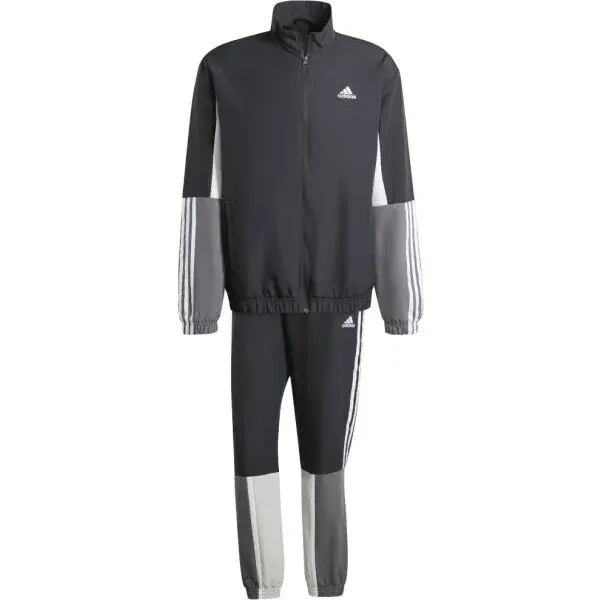 adidas COLORBLOCK 3-STRIPES TRACKSUIT Pánská souprava, černá, velikost XXL