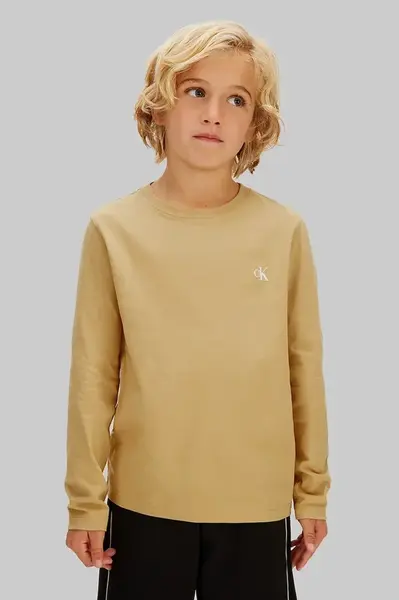 Dětské bavlněné tričko s dlouhým rukávem Calvin Klein Jeans 2-pack