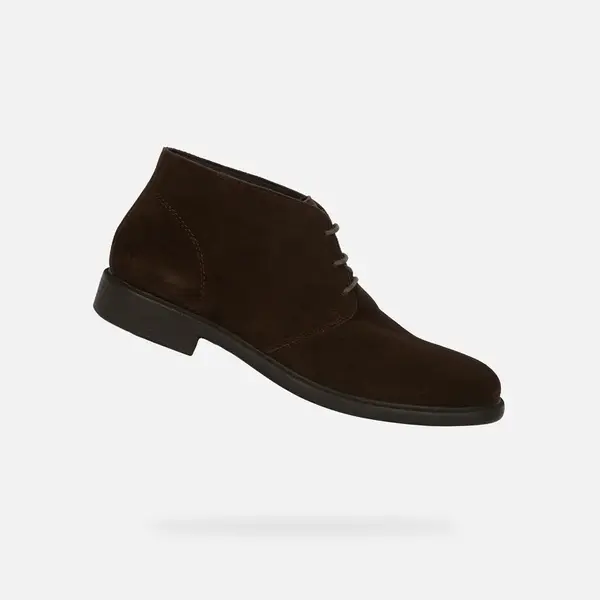 Tmavohnedé pánske členkové topánky Geox Terence