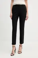 Kalhoty Tommy Hilfiger dámské, černá barva, přiléhavé, medium waist, WW0WW48350