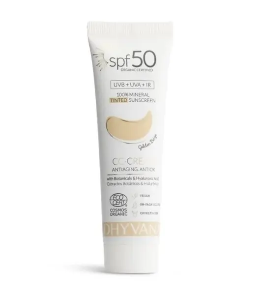 Dhyvana Přírodní minerální tónovací krém SPF50 Golden Beige 50 ml