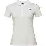 4F POLO SLIM Dámske polo tričko, biela, veľkosť
