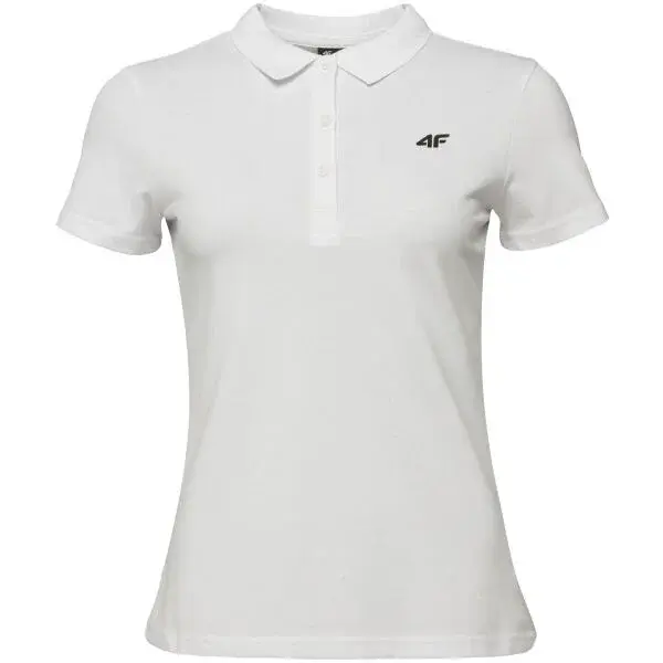 4F POLO SLIM Dámske polo tričko, biela, veľkosť