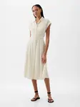 GAP Lněné košilové midi šaty - Dámské