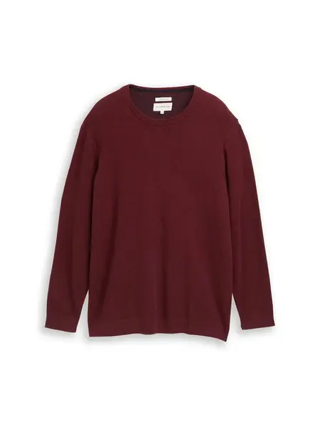 TOM TAILOR Men + Sveter  bordová