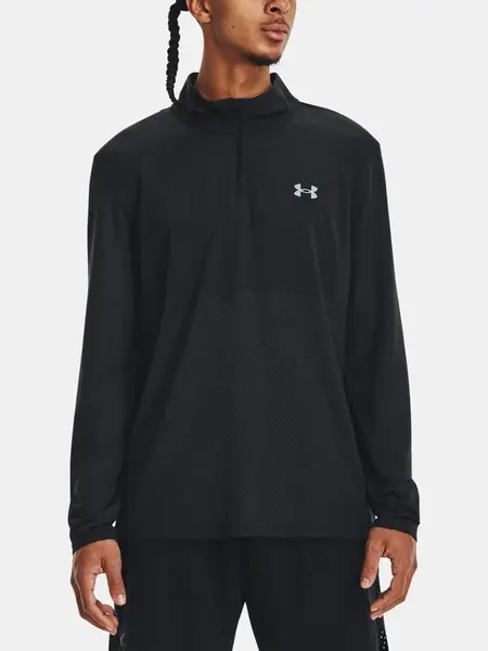 Čierne športové tričko Under Armour UA SEAMLESS STRIDE 1/4 ZIP
