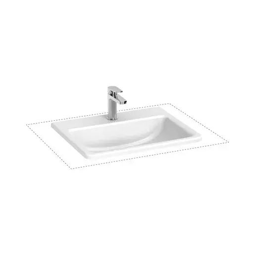 Jika Cubito zápustné umývadlo 56x44 cm otvor pre batériu uprostred H8189631001301