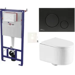 Závesný WC set do ľahkých stien / predstenová SAT SIKOSSREX7268K