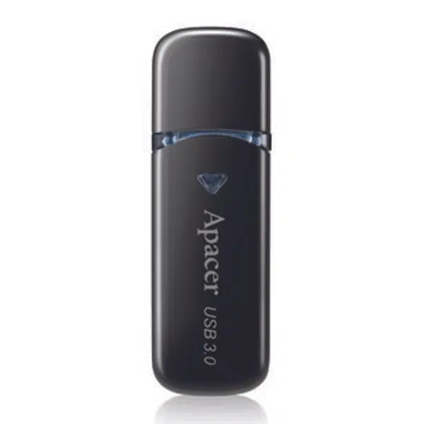 Apacer USB flash disk, USB 3.0, 64GB, AH355, černý, AP64GAH355B-1, USB A, s krytkou