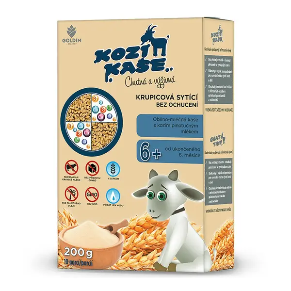 Kozí kaše Krupicová sytící bez ochucení 6m+ 200 g