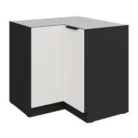 Spodní rohová skříňka Aria 90x90 DN 2F BB Barva korpusu: Černá, Barva dvířek: WH - Crystal white AFM