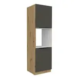 Vysoká skříňka pro vestavnou troubu Aria 60 DP-210 2F Barva korpusu: Dub artisan, Barva dvířek: GR - Graphite AFM