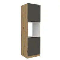 Vysoká skříňka pro vestavnou troubu Aria 60 DP-210 2F Barva korpusu: Dub artisan, Barva dvířek: GR - Graphite AFM