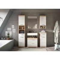 MID.YOU KOUPELNA Sonoma dub, vysoce lesklá bílá