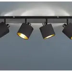 Stropní osvětlení Tommy, 4 svítidla, černá/zlatá