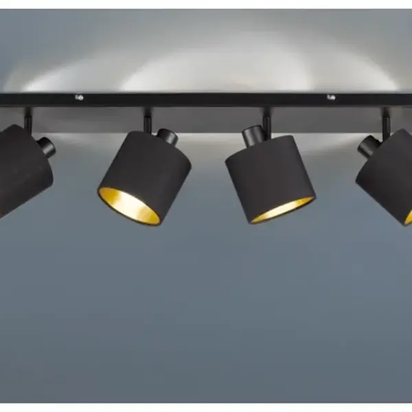 Stropní osvětlení Tommy, 4 svítidla, černá/zlatá