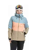 Meatfly dámská SNB & SKI bunda Kirsten Safari / Cloud | Oranžová | Velikost XL