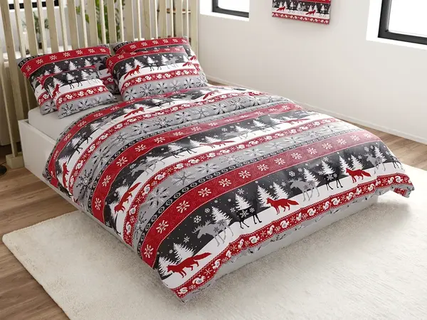 Mikroplyšové obliečky SNOWY FOREST sivé Rozmer obliečky: 70 x 90 cm | 140 x 200 cm