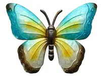 Nástěnná kovová dekorace motýl BUTTERFLY 40 cm - více barev Barva: Modrá