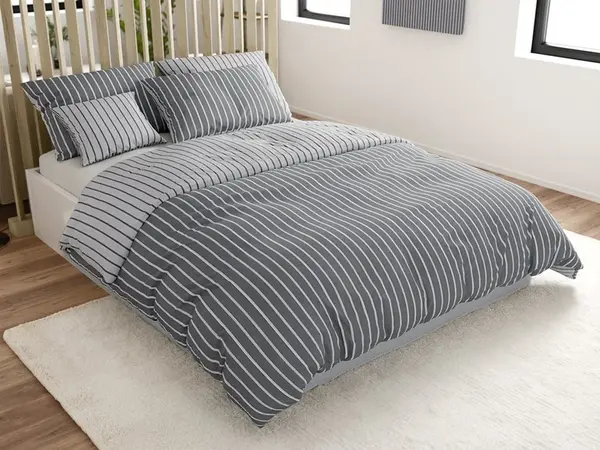 Bavlněné povlečení Caprivi šedé knoflík Rozměr povlečení: 70 x 90 cm | 140 x 220 cm