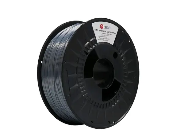 C-Tech 3DF-P-SPLA1.75-7012 3D filament, PREMIUM LINE, Silk PLA, RAL7012, 1,75mm, 1000g, Čedičový šedý (Basalt grey)