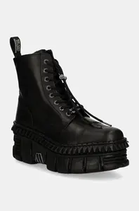 Kožené workery New Rock CRUST NEGRO + TOWER CASCO NEGRO