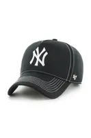 Bavlnená šiltovka 47 brand MLB New York Yankees čierna farba, jednofarebná, B-CONDT17GWS-BK