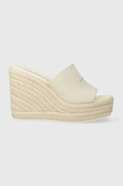 Šľapky Calvin Klein Jeans SLIDE WEDGE ROPE SANDAL ML BTW