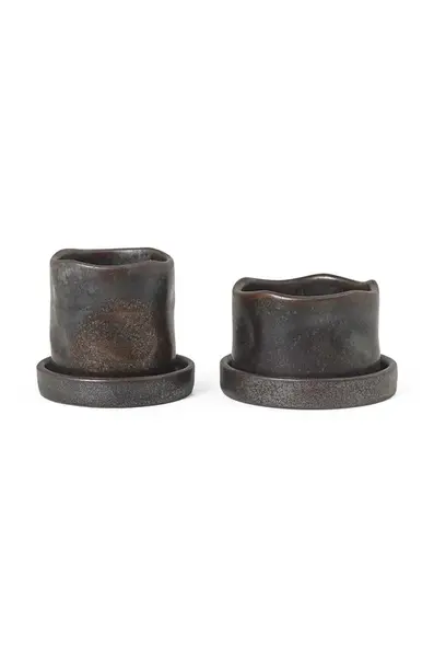Sada kvetináčov ferm LIVING Uneru Mini Pots 4,2 x 6,3 / 5,5 x 5,4 cm 2-pak