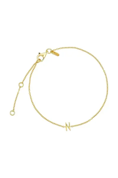 Strieborný pozlátený náramok Design Letters