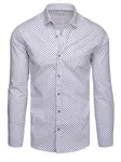 Pánska biela košeľa s geometrickým vzorom