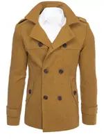 Pánsky dvojradový kabát Farba camelová DSTREET