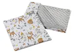 Medi Partners Quilt 55x75 + pillow 35x30 cotton + minky – Jelonki + gray minky