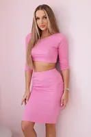 Set of blouses with a light pink skirt