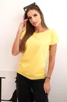 Kesi Dámska bavlnená basic blúzka s krátkym rukávom žltá