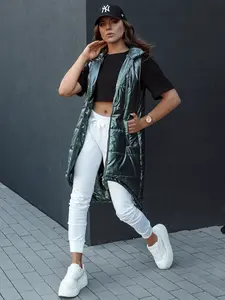 Dámska pikovaná vesta MERIS tmavozelená