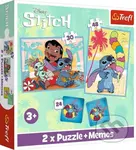 Sada 3v1 Lilo&Stitch: Šťastný deň (2x puzzle + pexeso) - hra z kategorie 15 - 60 dílků