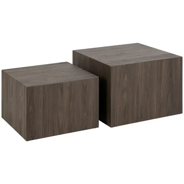 SADA KONFERENČNÍCH STOLKŮ, tmavě hnědá, kompozitní dřevo, 50/58/40/50/33/58 cm