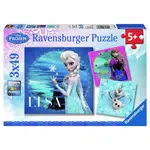 Ravensburger Puzzle Ľadové kráľovstvo Elsa, Anna, Olaf 3 x 49 dielikov