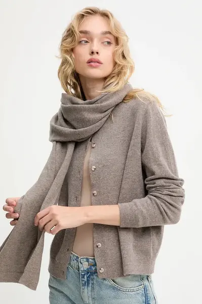 Kardigan z merino vlny so šálom Answear.LAB