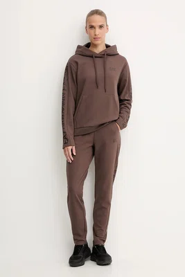 Tepláková souprava EA7 Emporio Armani dámská, béžová barva, AF10443.7W000116