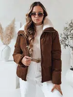 Kurtka damska zimowa TRENDYGLAM brązowa Dstreet