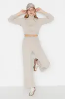 Trendyol béžová základná roláková úplet dvojdielna súprava