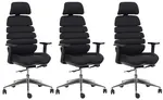 MERCURY 3PACK Ergonomická kancelárska stolička SPINE čierna s opierkou hlavy (3 ks)
